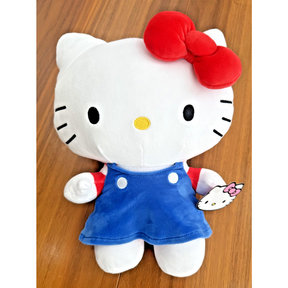 Hello Kitty SANRIO Plush 12" Stuffed Toy Fiesta 2024 Blue Overall Outfit BOW NEW